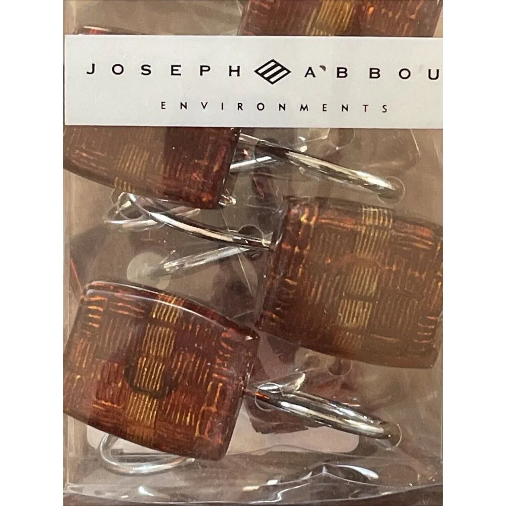 Joseph Abboud Shower Curtain12 Decorative Hooks Brown Amber Environments